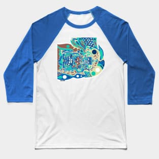 blue galaxy astronaut ecopop Baseball T-Shirt